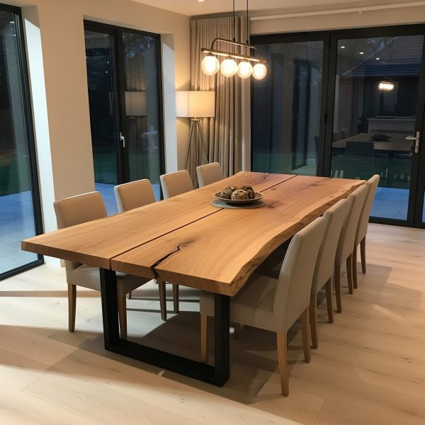 Live,Edge,Large,Oak,Dining,Table,,2.4m,X,1.2m,,50mm