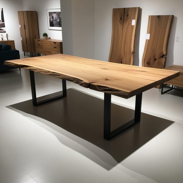 Live,Edge,Large,Oak,Dining,Table,,2.4m,X,1.2m,,50mm
